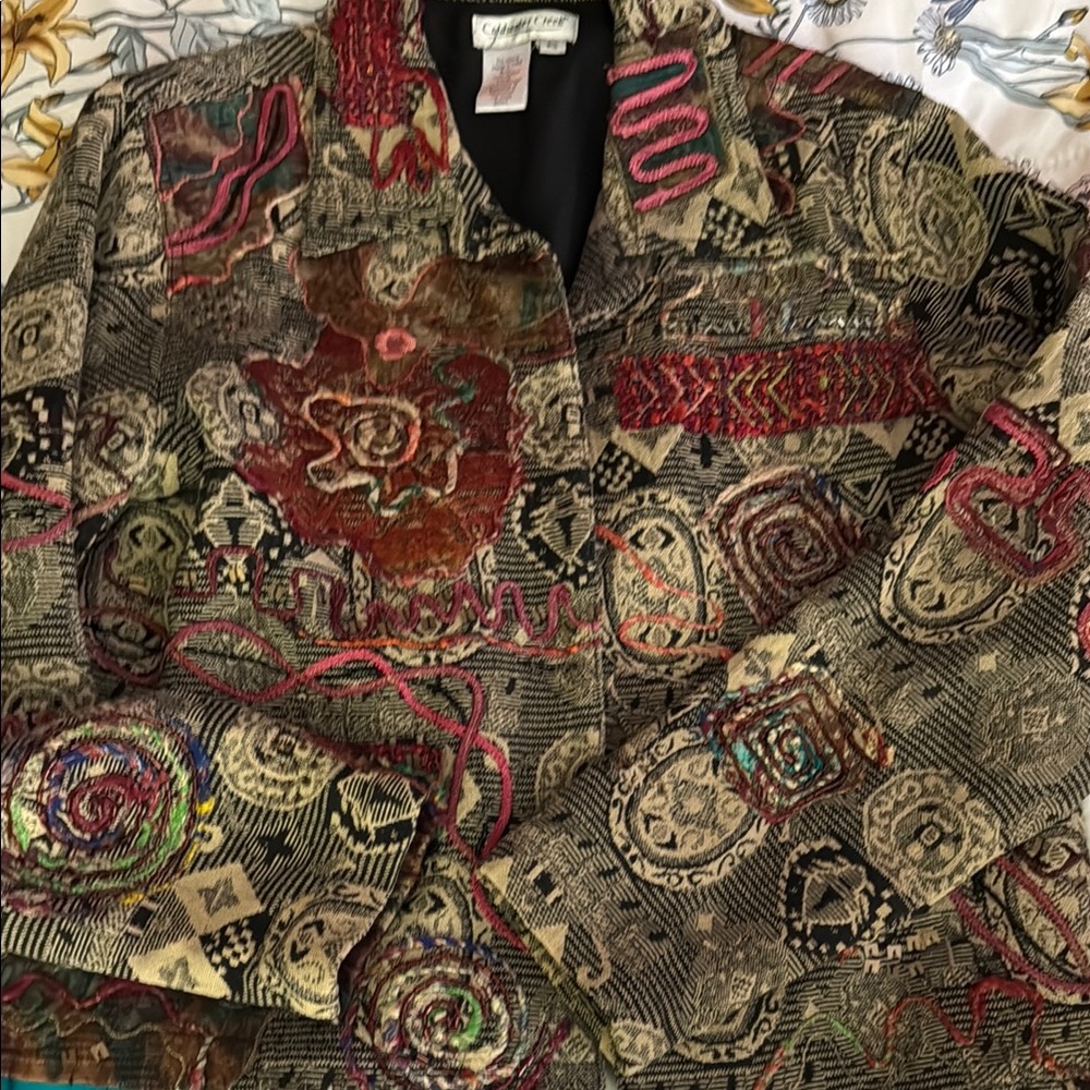 Coldwater Creek Artistic Tapestry Jacket